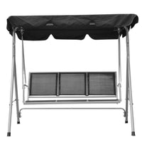 Dondolo da Giardino terrazzo in Acciaio e Tessuto Tetto Reclinabile Grigio Nero