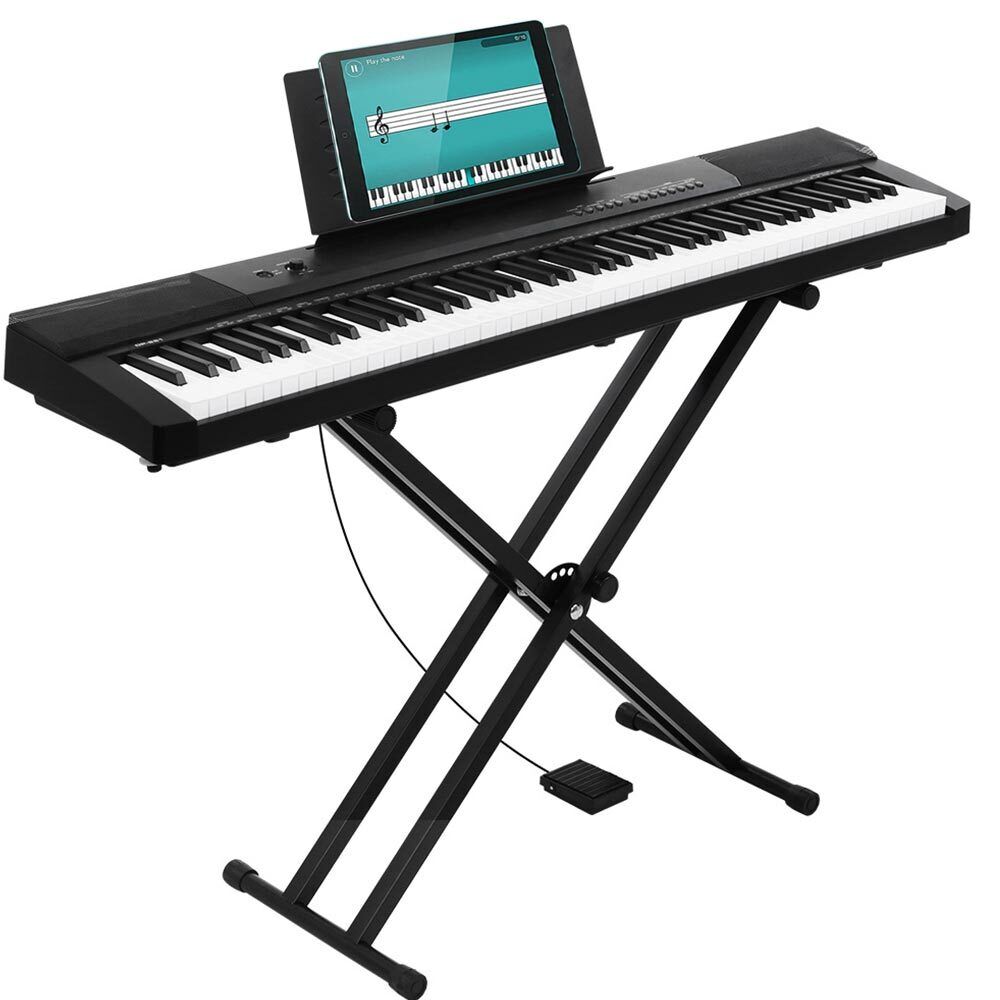 Tastiera Musicale 88 Tasti Pesati Professionale Pianola con Pedale e Supporto