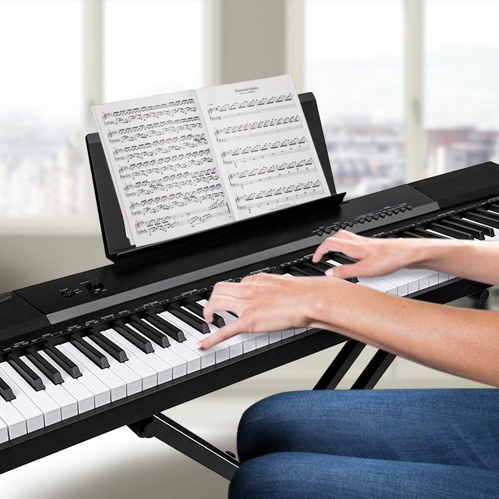 Tastiera Musicale 88 Tasti Pesati Professionale Pianola con Pedale e Supporto