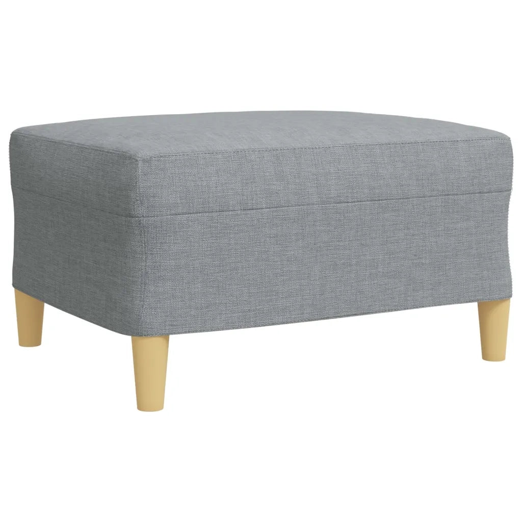 Set di Divani 3 pz con Poggiapiedi Grigio Chiaro in Tessuto