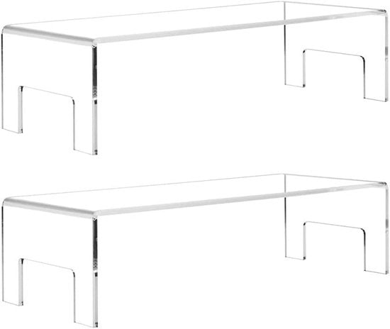 Displayelevatore 2 pezzi - Pannello di vetrificazione acrilica - Scaffale da esposizione - Per figurine/cosmetici/desserti - Decorativo - Solido - Supporto da esposizione