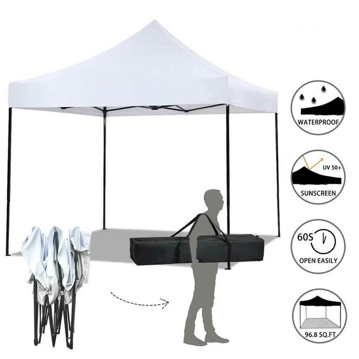 Gazebo 3x3 Pieghevole Impermeabile Richiudibile Fisarmonica Fiera mercato Bianco