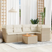 Set Divano da Giardino 6 pz con Cuscini Beige in Polyrattancod mxl 89871