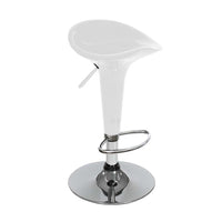 Set 2 Sgabelli Cucina Regolabile Acciaio e ABS Sgabello Girevole Bianco Casa Bar