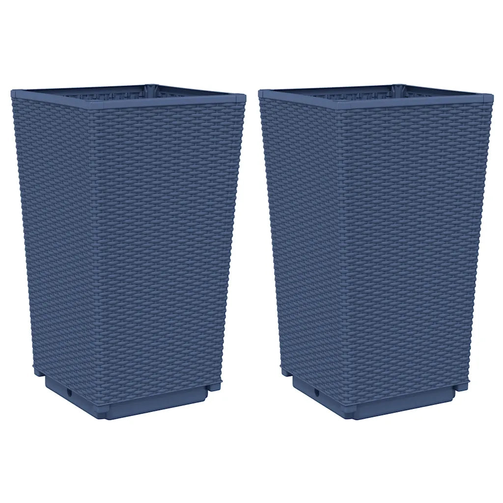 Fioriere da Giardino 2 pz Grigie 32,5x32,5x57 cm in PPcod mxl 90090