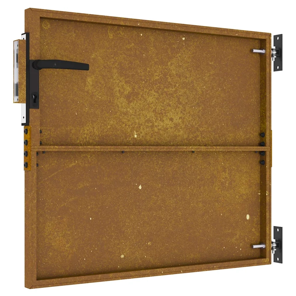 Cancello da giardino 85x125 cm in acciaio Corten design quadrato 153257