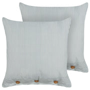 Set di 2 cuscini verde e bianco a righe quadrato con Bottoni 45 x 45 cm stile moderno