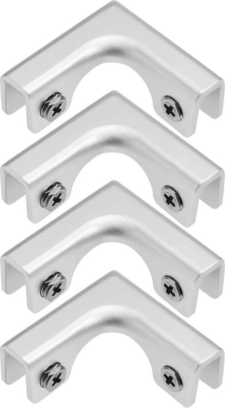 4 pezzi di clip per vetro in lega di alluminio per connessioni a L per schermi di vetro, vetrine e acquari - accessori per schermi di vetro, vetrine e acquari
