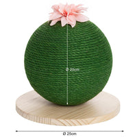 Tiragraffi Graffiatoio Forma Palla Sfera per Gatti Animali Felini Verde Fiore