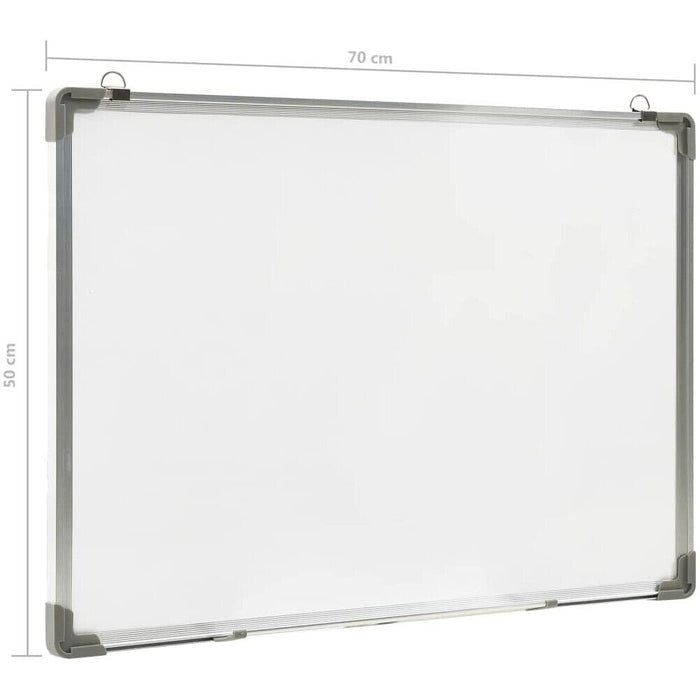 Lavagna Magnetica Bianca 70x50 in Alluminio Pennarello Cancellabile e Magneti