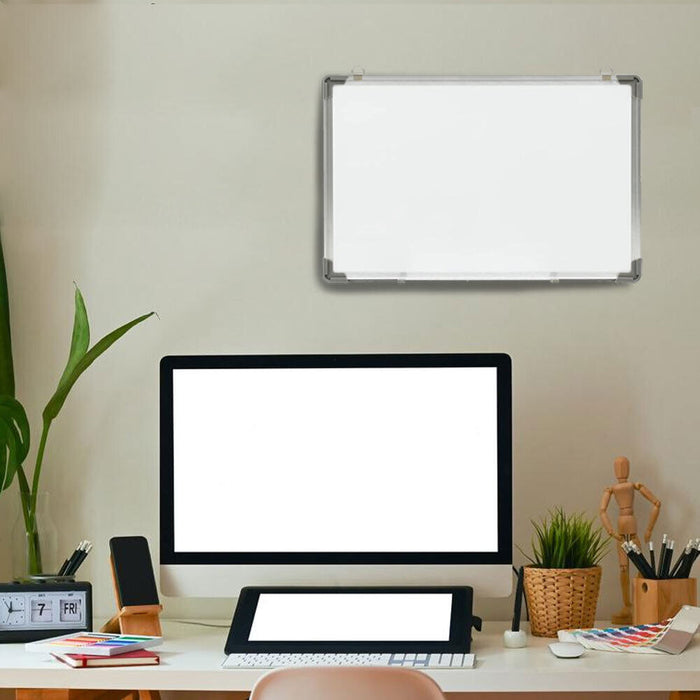 Lavagna Magnetica Bianca 70x50 in Alluminio Pennarello Cancellabile e Magneti