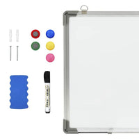 Lavagna Magnetica Bianca 60x45 in Alluminio Pennarelli Cancellabili e Magneti
