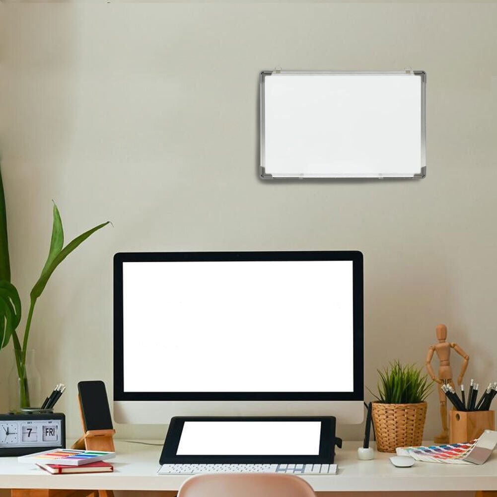 Lavagna Magnetica Bianca 60x45 in Alluminio Pennarelli Cancellabili e Magneti