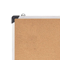 Bacheca in Sughero Quadrata con Cornice Alluminio da Parete 50x35x1.8 cm