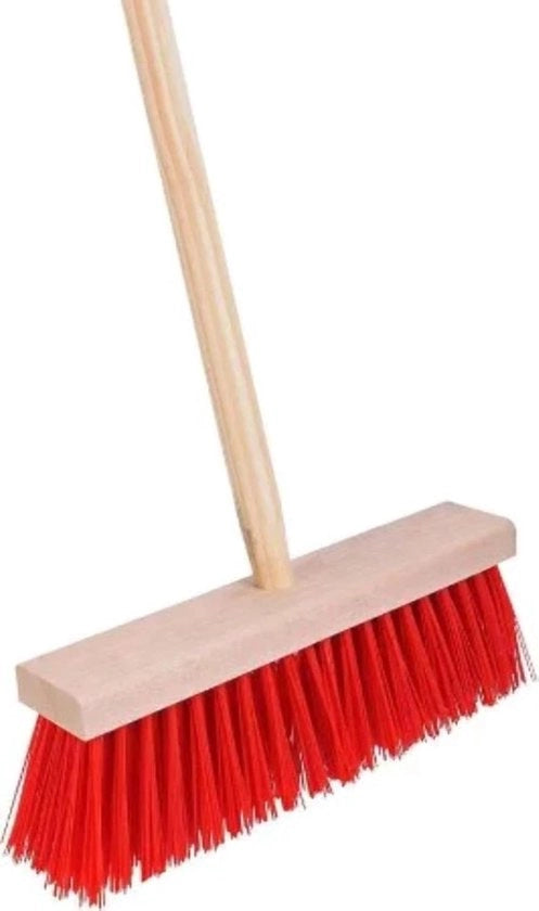 Bezzone per Giardino in Nylon - 30 cm - Scopa per Strada - Scopa per Esterno con Asta 120 cm