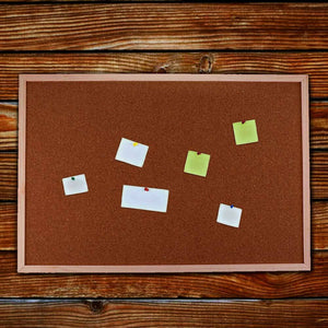 Bacheca in Sughero Rettangolare con Cornice in Legno da Parete 40x30x1.6 cm