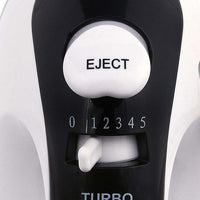 Sbattitore 2 Fruste con Ciotola Rotante Ganci Impastatrice 300W 5 Velocita Bianc