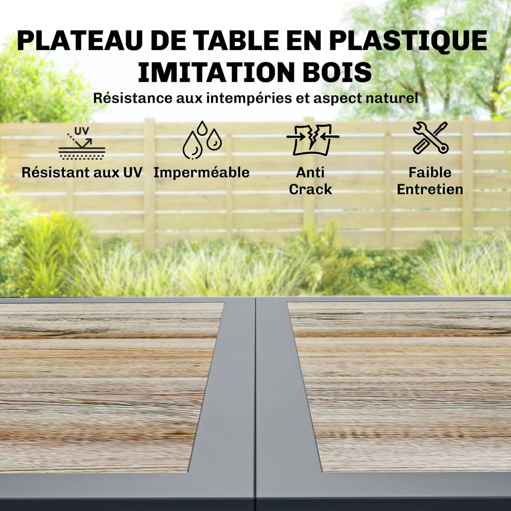 Set Giardino 7 Pezzi con Tavolo e Sedie ¨C Minimal ¨C Grigio, Polyrattan, 140x80x72 cm