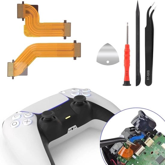 Cavo di collegamento flessibile per PlayStation 5 PS5 - Cavo di sostituzione per Triggers Adattivi PS5 (BDM-010) con set di strumenti di riparazione.