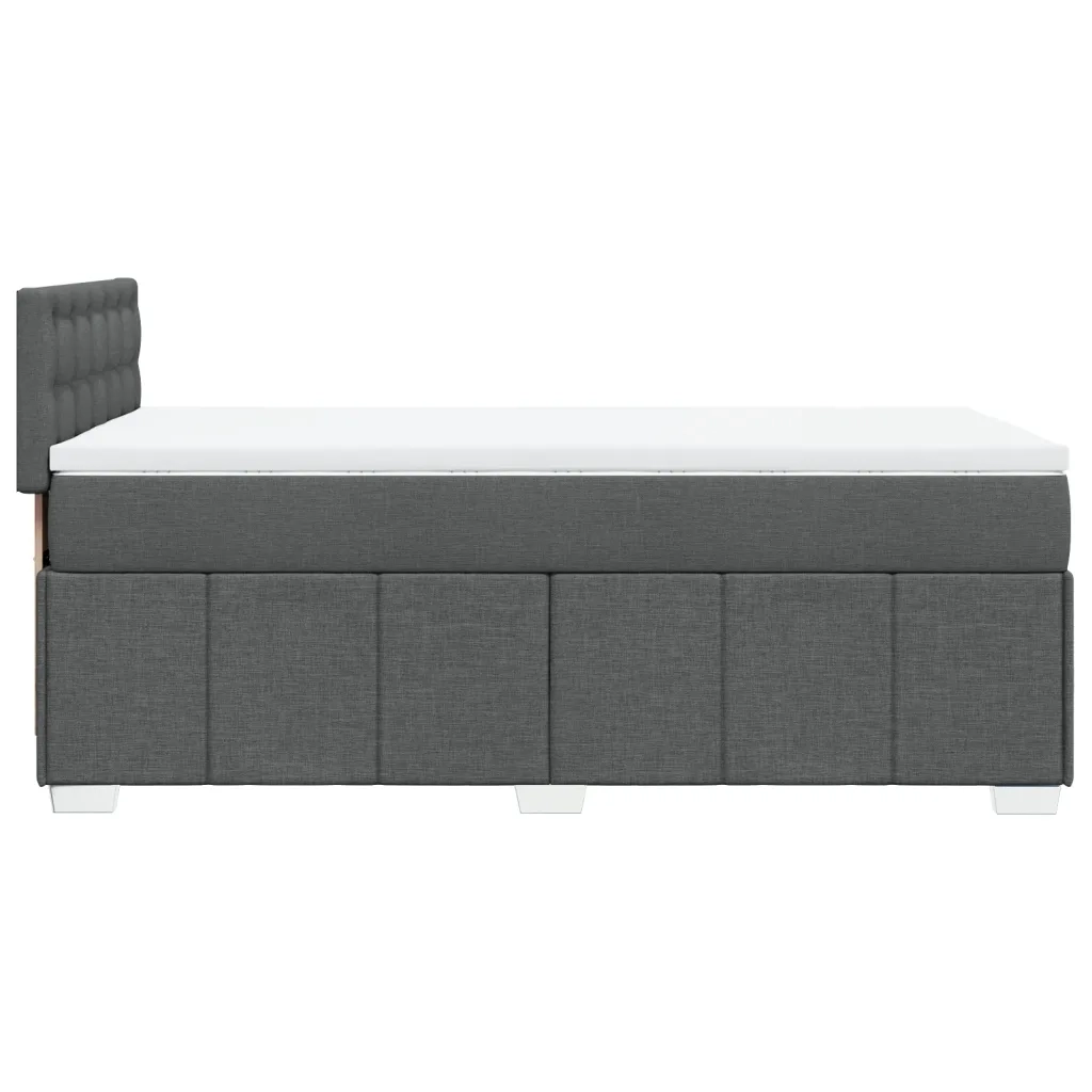 vidaXL Giroletto a Molle con Materasso Grigio Scuro 90x200 cm Tessuto