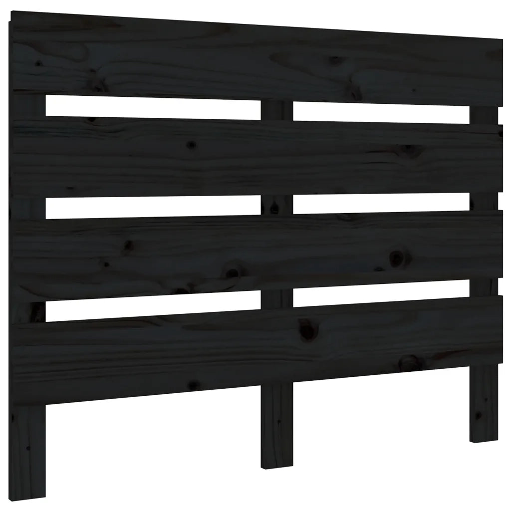Testiera | Testata per Letto Nera 100x3x80 cm in Legno Massello di Pino