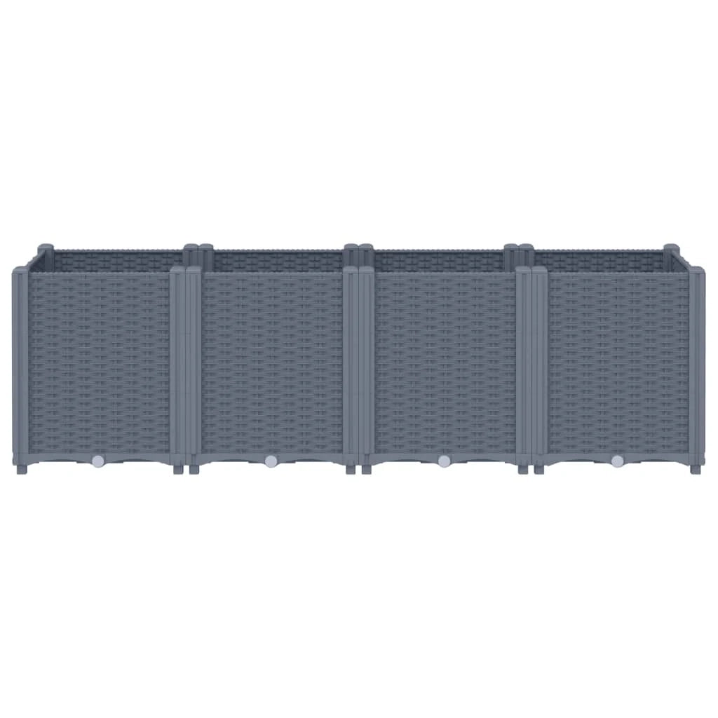 Fioriera rialzata per piante fiori terrazza giardino 160 x 40 x 53 cm PP grigio 02_0037463