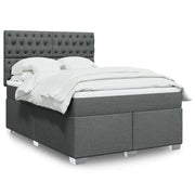 Giroletto a Molle con Materasso Grigio Scuro 140x190 cm Tessuto 3290491