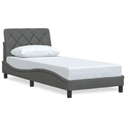 Letto singolo | Letto per adulti | Giroletto senza Materasso Grigio Scuro 90x190 cm Tessuto