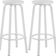 Sedia da lavoro deluxe - Set di 2 - Sedie da lavoro senza schienale - Bianco - 30x30x72cm