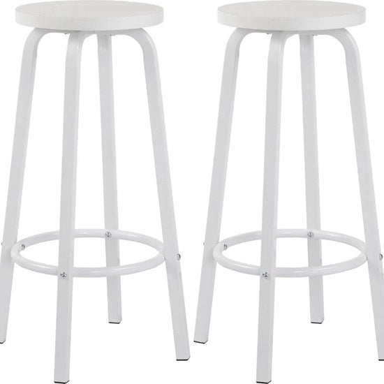Sedia da lavoro deluxe - Set di 2 - Sedie da lavoro senza schienale - Bianco - 30x30x72cm