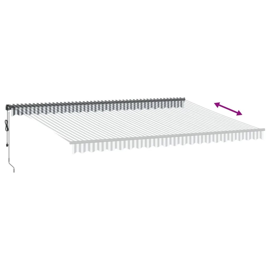 Tenda da Sole Retrattile Manuale Antracite e Bianco 500x350 cm 3215818
