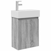 Mobile Bagno | Armadio da bagno con rubinetto Sonoma grigio 45,5 x 25,5 x 84 cm