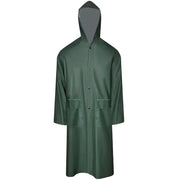 Impermeabile Lungo Resistente all'Acqua con Cappuccio Verde XL
