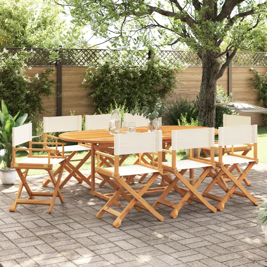 vidaXL Sedie da Giardino Pieghevoli 8 pz Bianco Crema in Tessuto
