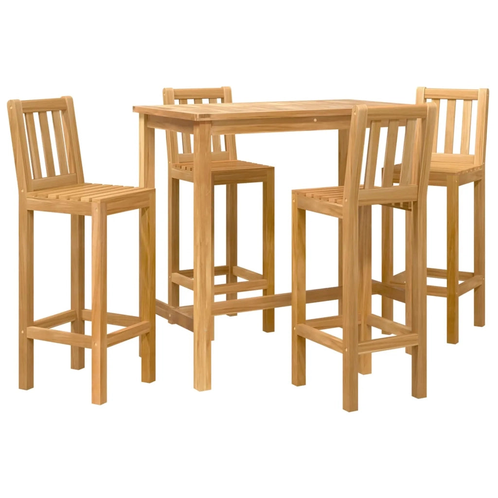Set Bar da Esterno 5 pcs Non trattato Legno di teak solido 3422499