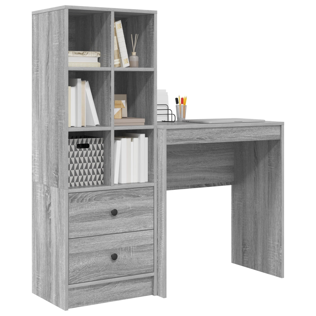 Scrivania con Storage Grigio Sonoma Legno Ingegnerizzato
