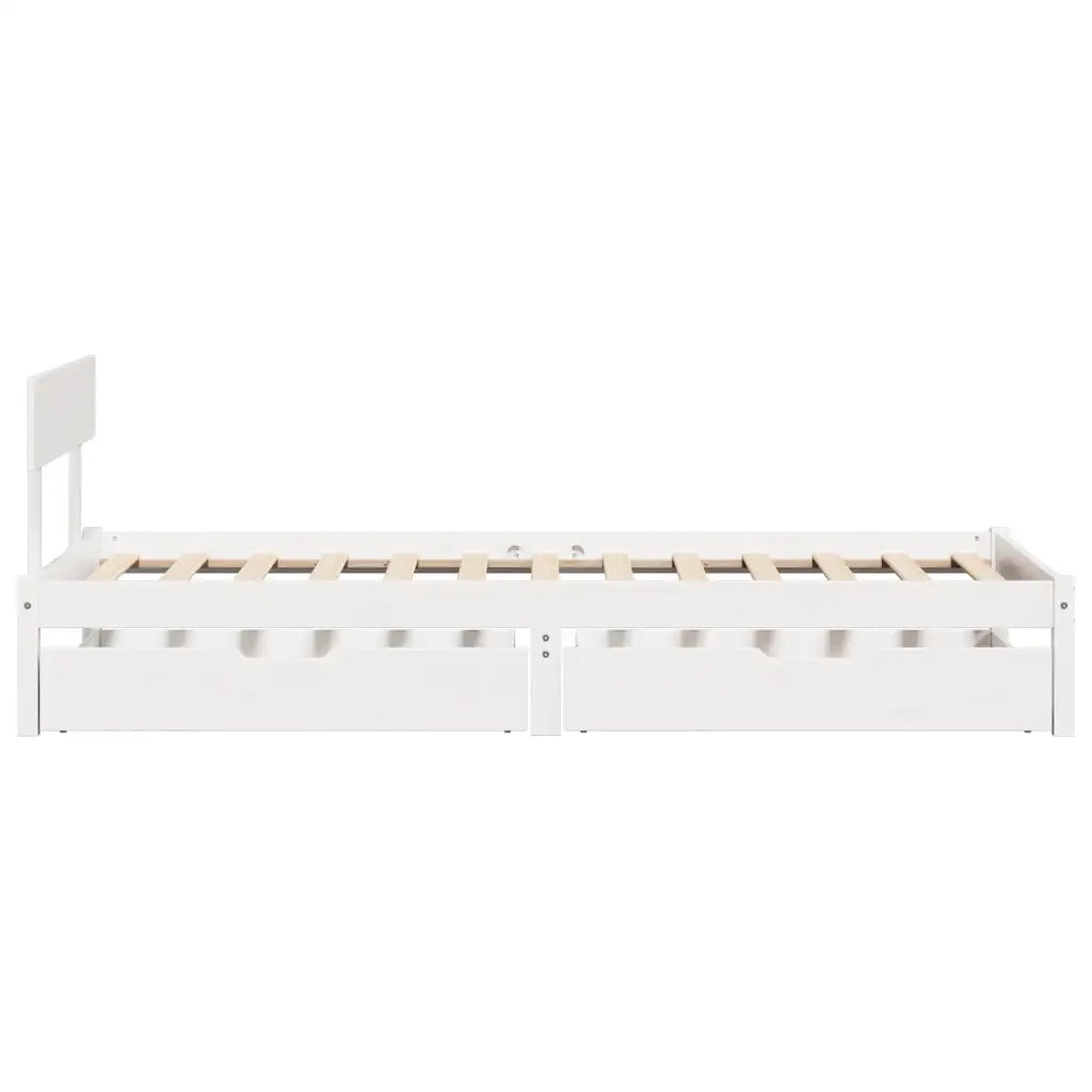 Letto senza Materasso Bianco 90x200 cm Legno Massello di Pino 3301509