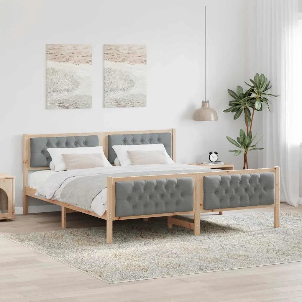Struttura del letto Grigio chiaro 160 x 200 cm Pino massello 3394278