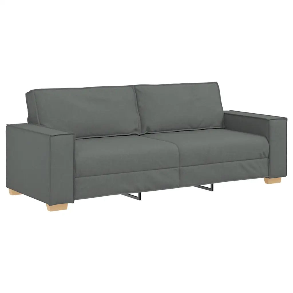 Set di Divani 2 pz con Cuscini Grigio Scuro in Tessuto