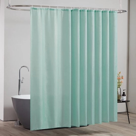 Gordino per doccia Menta anti muffa tessuto in poliestere impermeabile per docce o cabine doccia con 18 ganci, dimensioni 275x180cm.