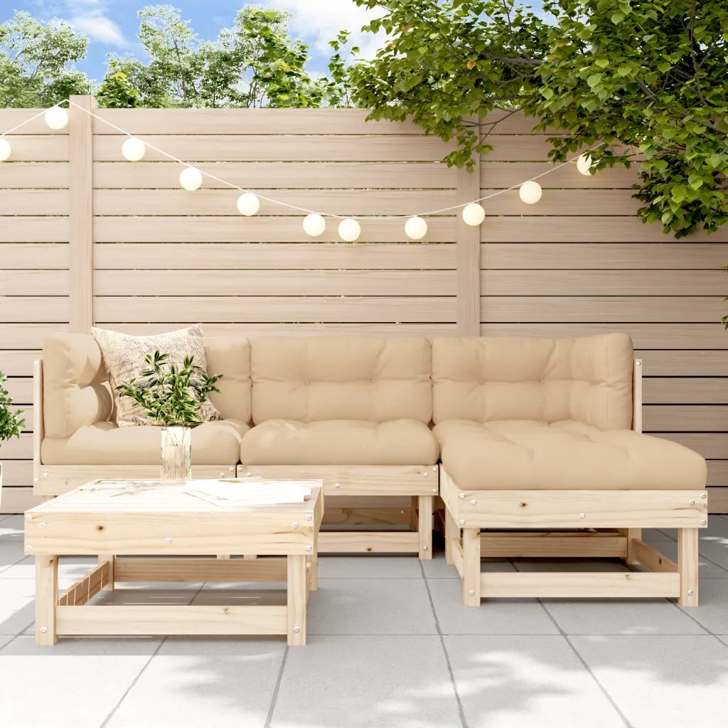 Set Mobili da Giardino 5 pz in Legno Massello di Pino 3186158