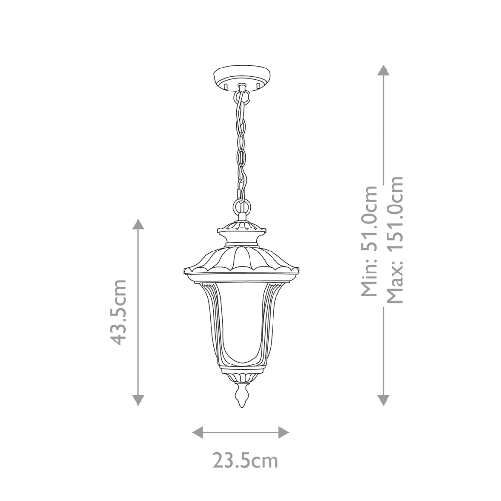 Lampada sospensione esterna Chicago Elstead nera E27
