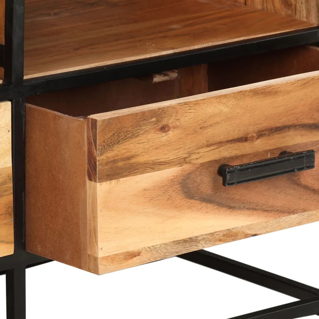 Mobile Porta TV-Mobile per TV-Credenza TV 110x30x45 cm in Legno Massello di Acacia
