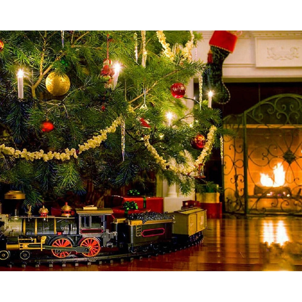 Trade Shop - Trenino Elettrico Natalizio Con Mulino Luci E Suoni Decorazioni Natale 20pcs -