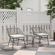Set Divano da Giardino in Polyrattan 3 Pezzi con Cuscini ¨C Xylo ¨C Antracite