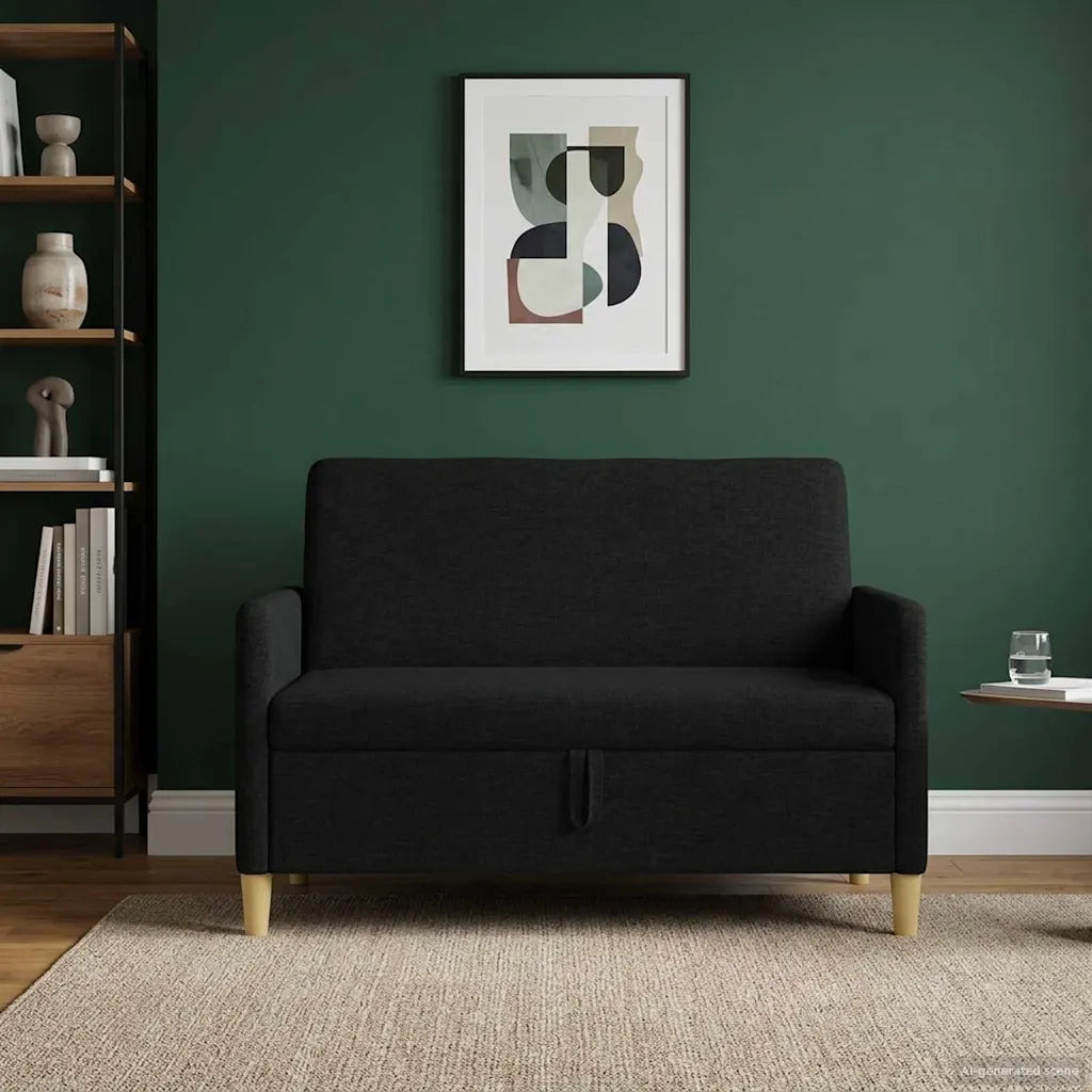 Divano con Storage Nero 122 x 78 x 87 cm Poliestere 42036893