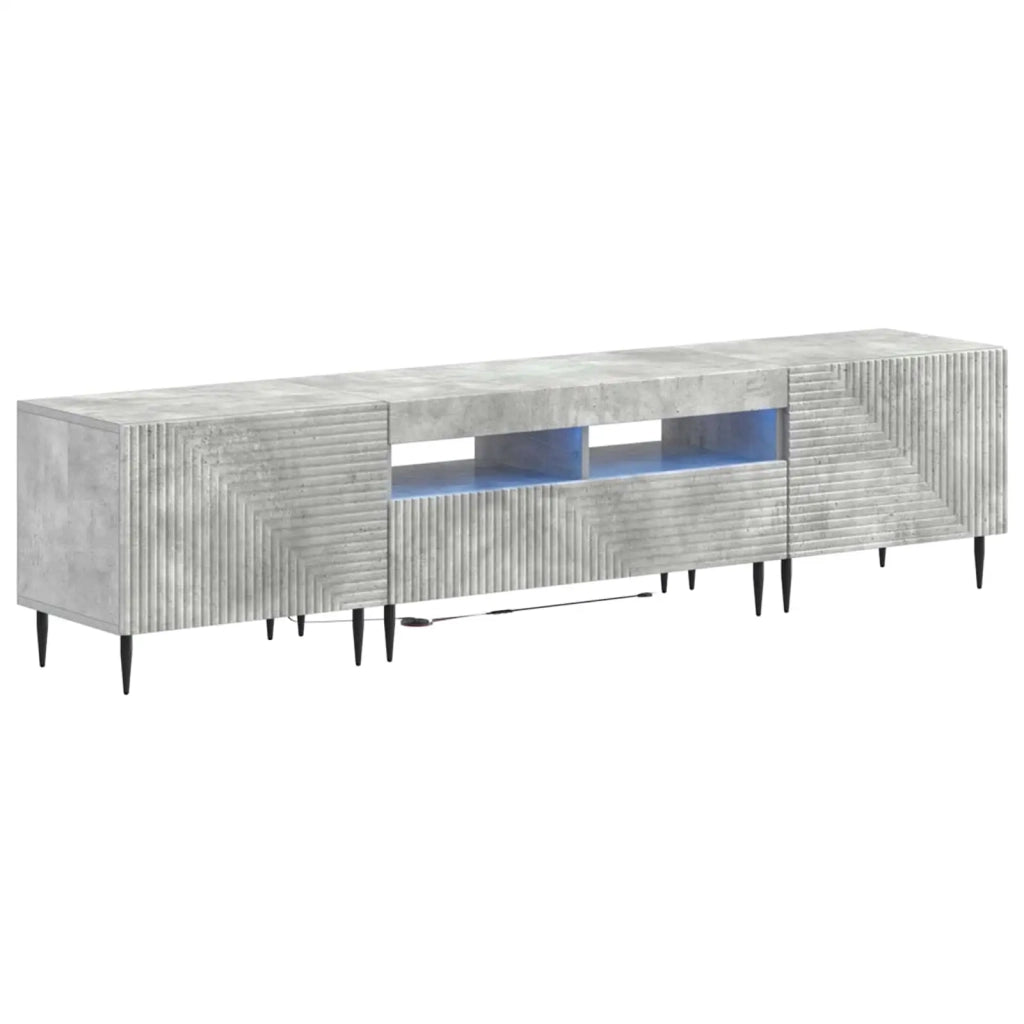 Mobile TV LED a 3 pezzi Grigio Cemento Legno ingegnerizzato 3416680