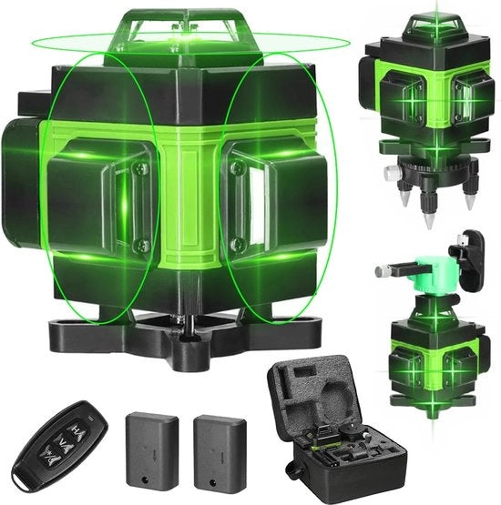 Livello laser 12 linee 4D con linea di livello verde - livellamento automatico 360° orizzontale e verticale - livello laser superpotente - codice prodotto: EML STORE