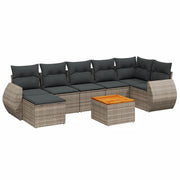 Set Divano da Giardino 8 pz con Cuscini Grigio in Polyrattancod mxl 90244