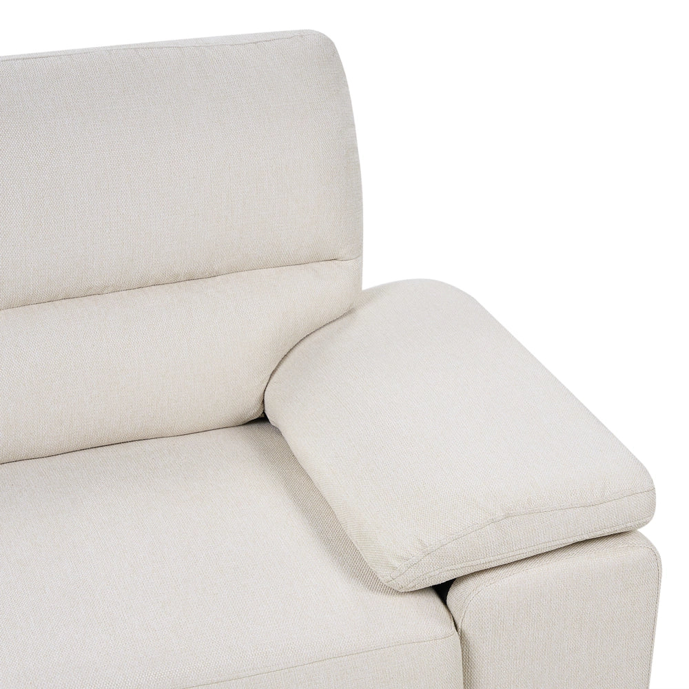 Set di divani in tessuto beige chiaro 3 + 2 posti imbottiti per il soggiorno